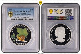 2016 $20 Little Creatures - Snail Colorized PR69DCAM