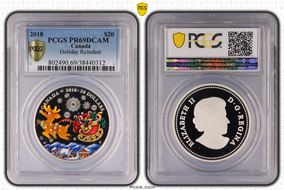 2018 $20 Holiday Reindeer PR69DCAM