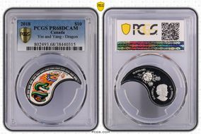 2018 $10 Yin and Yang - Dragon PR68DCAM
