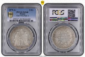 1875-A 5 Fr Gad-745a F-334 Petit A XF40