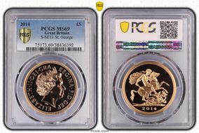 2014 £5 S-SE11 St. George MS69