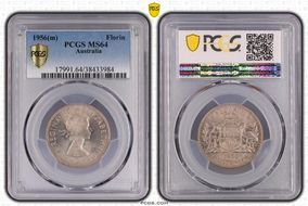 1956(m) Florin KM-60  Ag MS64