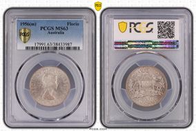 1956(m) Florin KM-60  Ag MS63