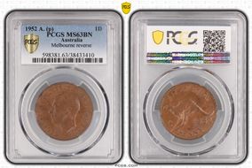 1952 A. (p) 1D Melbourne reverse MS63BN