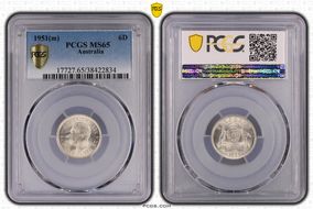 1951(m) 6D KM-45  Ag MS65