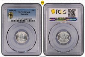 1958(m) 6D KM-58  Ag MS65