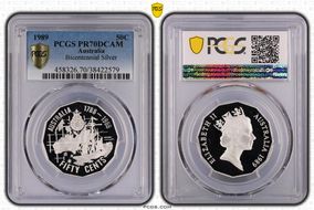 1989 50C Bicentennial Ag PR70DCAM