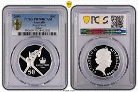 2000 50C Royal Visit Ag PR70DCAM