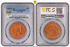 1964 Y. (p) 1D MS65BN