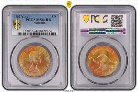 1962 Y. (p) 1D MS64RB