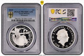 2019 £2 Britannia Ag PR70DCAM