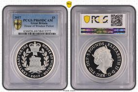 2017 £5 S-L49 House of Windsor  Ag Piedfort PR69DCAM