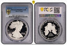 1992-S $1 Silver Eagle PR68DCAM