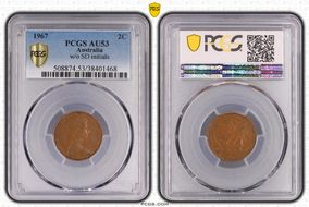 1967 2C w/o SD initials AU53BN