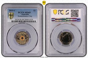 2015-C $2 Remembrance Day In Flanders Fields Colorized MS69