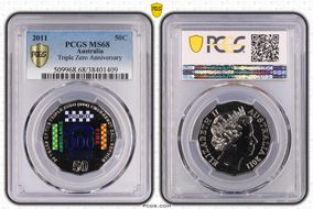 2011 50C Triple Zero Anniversary Colorized MS68