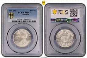 1952(m) Florin KM-48  Ag MS63