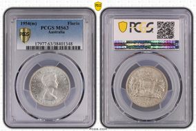1954(m) Florin KM-54  Ag MS63