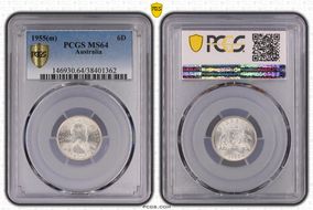 1955(m) 6D KM-58  Ag MS64