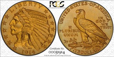 1914 $5 PR67