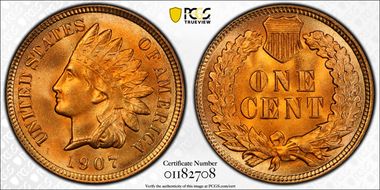 1907 1C MS67+ RD