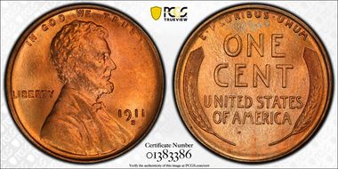 1911-S 1C MS66+ RD