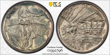 1936 50C Oregon MS66