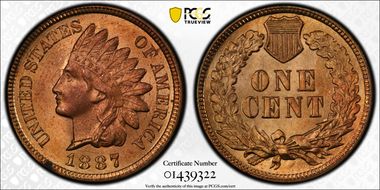 1887 1C MS65RD