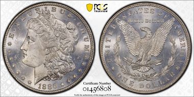 1886 $1 VAM 17, Doubled Arrows MS64