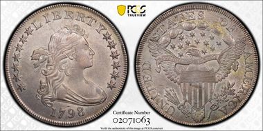 1798 $1 BB-107, 10 Arrows AU53