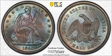 1840 50C Small Letters MS66+