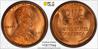 1909 VDB 1C MS67+ RD