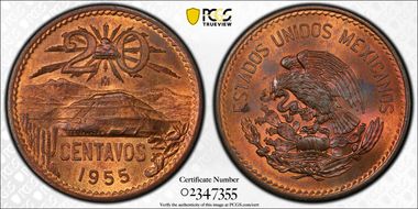 1955-Mo 20C Small Eagle MS65RB