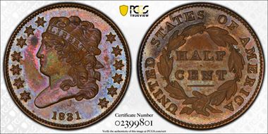 1831 1/2C Original PR62BN