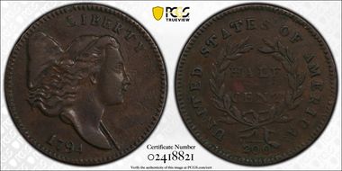 1794 1/2C C-2a Sm Edge Letters XF40BN