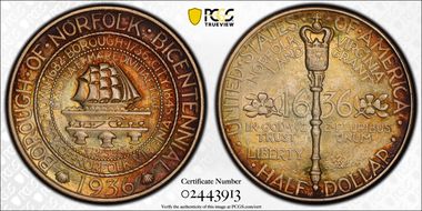 1936 50C Norfolk MS65