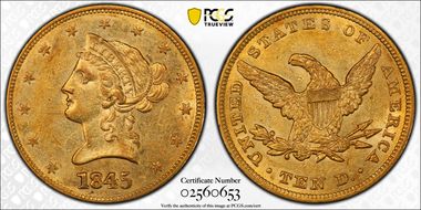 1845 $10 AU55