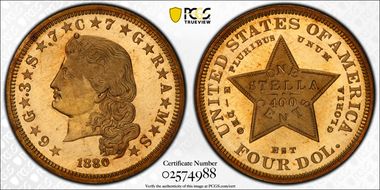 1880 $4 Flowing Hair PR66