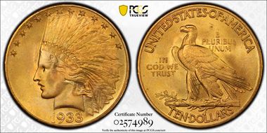 1933 $10 MS65+