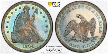 1864 $1 PR64