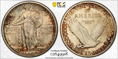 1917-D 25C Type 1 MS67FH