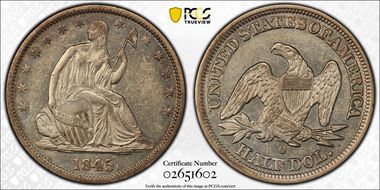 1845-O 50C WB-15 Large O RPD AU55