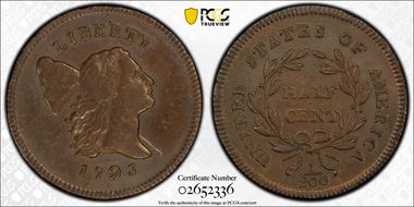 1795 1/2C C-2a, Punctuated Date, LE XF40BN