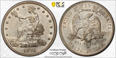 1878-CC T$1 Trade AU53