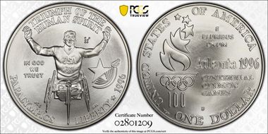 1996-D $1 Paralympic MS70