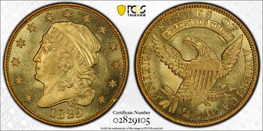 1829 $2.50 MS64+