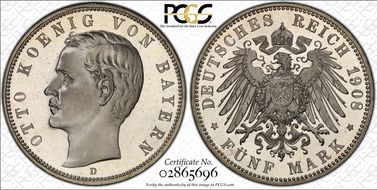 1908-D 5 Mk J-46 PR67CAM
