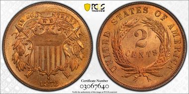 1872 2C MS66RD
