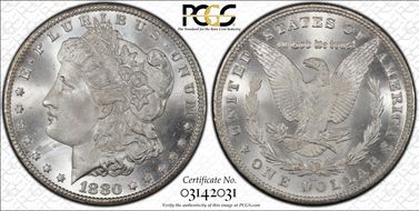 1880-CC $1 8/High 7 MS67+