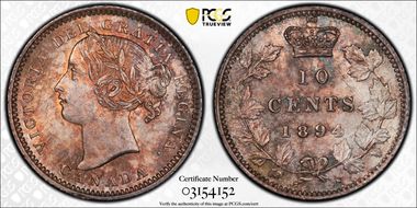 1894 10C T5, High 9, Plain Dt, Near 4 MS64